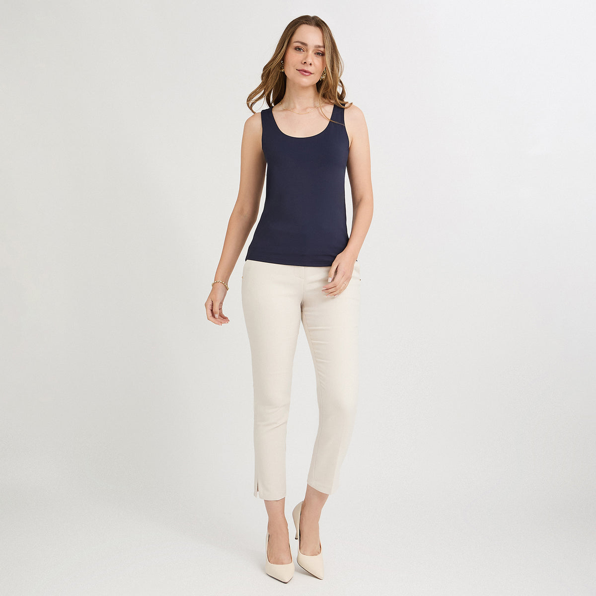 Polera Básica sin Mangas Azul