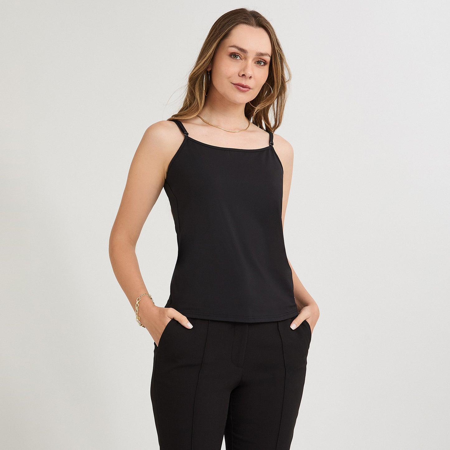 Polera Básica Manga Pabilo Negro