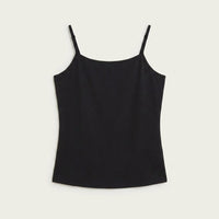 Polera Básica Manga Pabilo Negro en plano