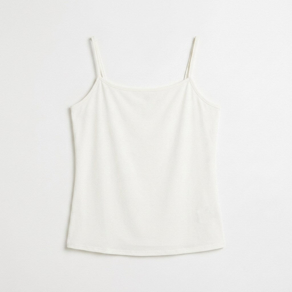 Polera Básica Manga Pabilo Blanco en plano