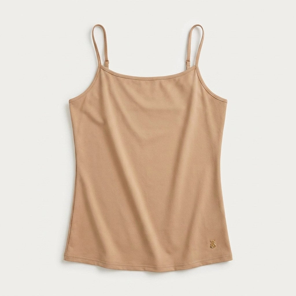 Polera Básica Manga Pabilo Café en plano