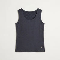 Polera Sin Mangas Azul Estampado Lunares en plano