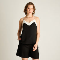 Peto Negro Sin Mangas No Elasticado Sin Forro Calce Normal