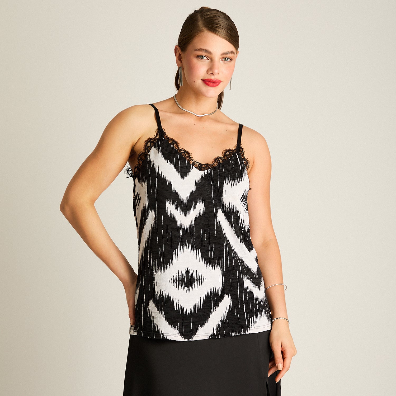 Peto Estampado Zebra con Encaje