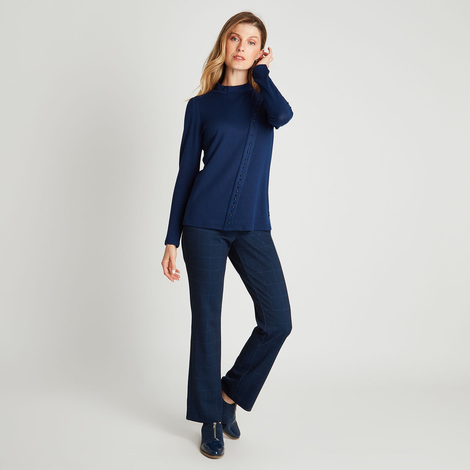 Polera Camant Con Aplicación Azul