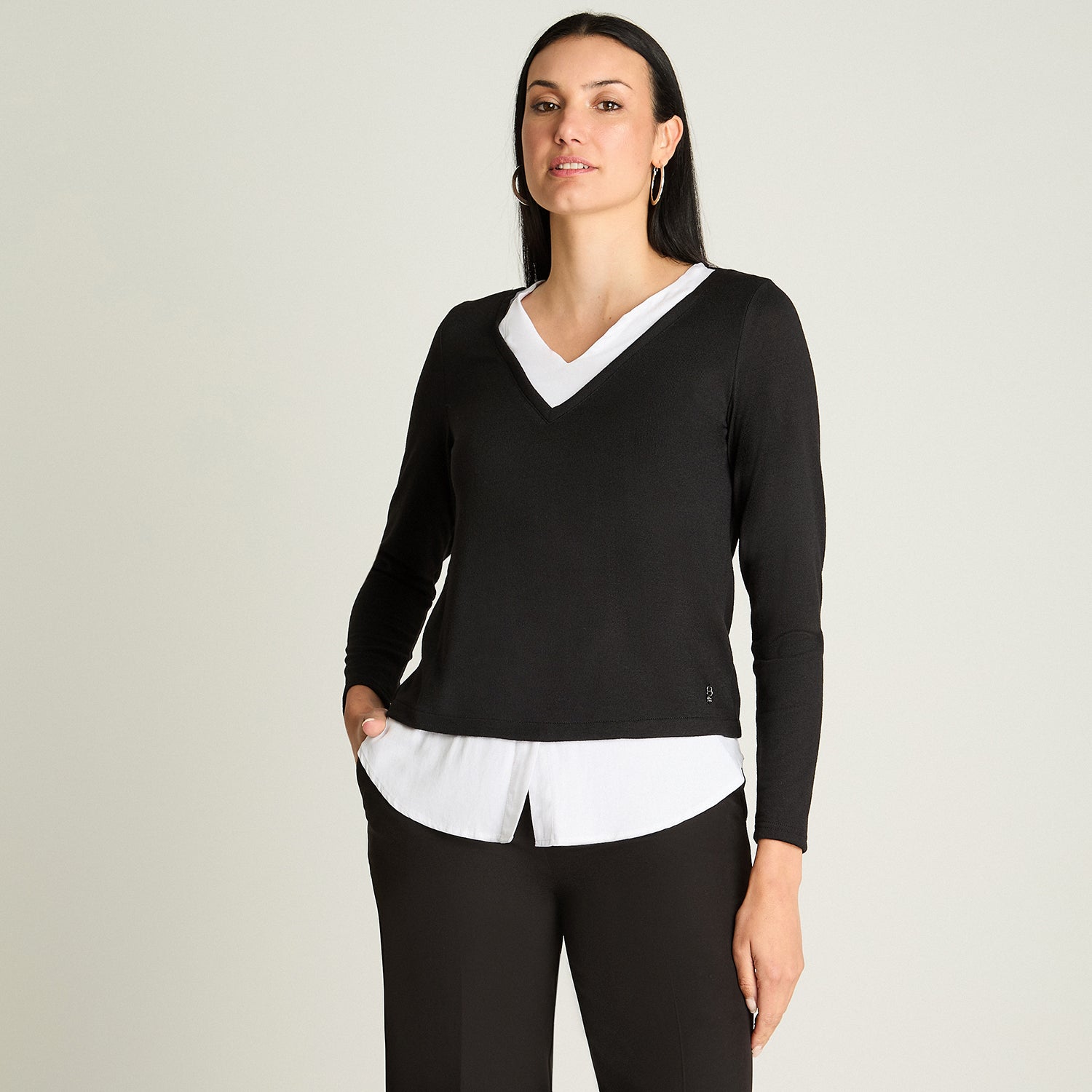 Polera Tejida Twin Set Blusa Negro Lorenzo Di Pontti