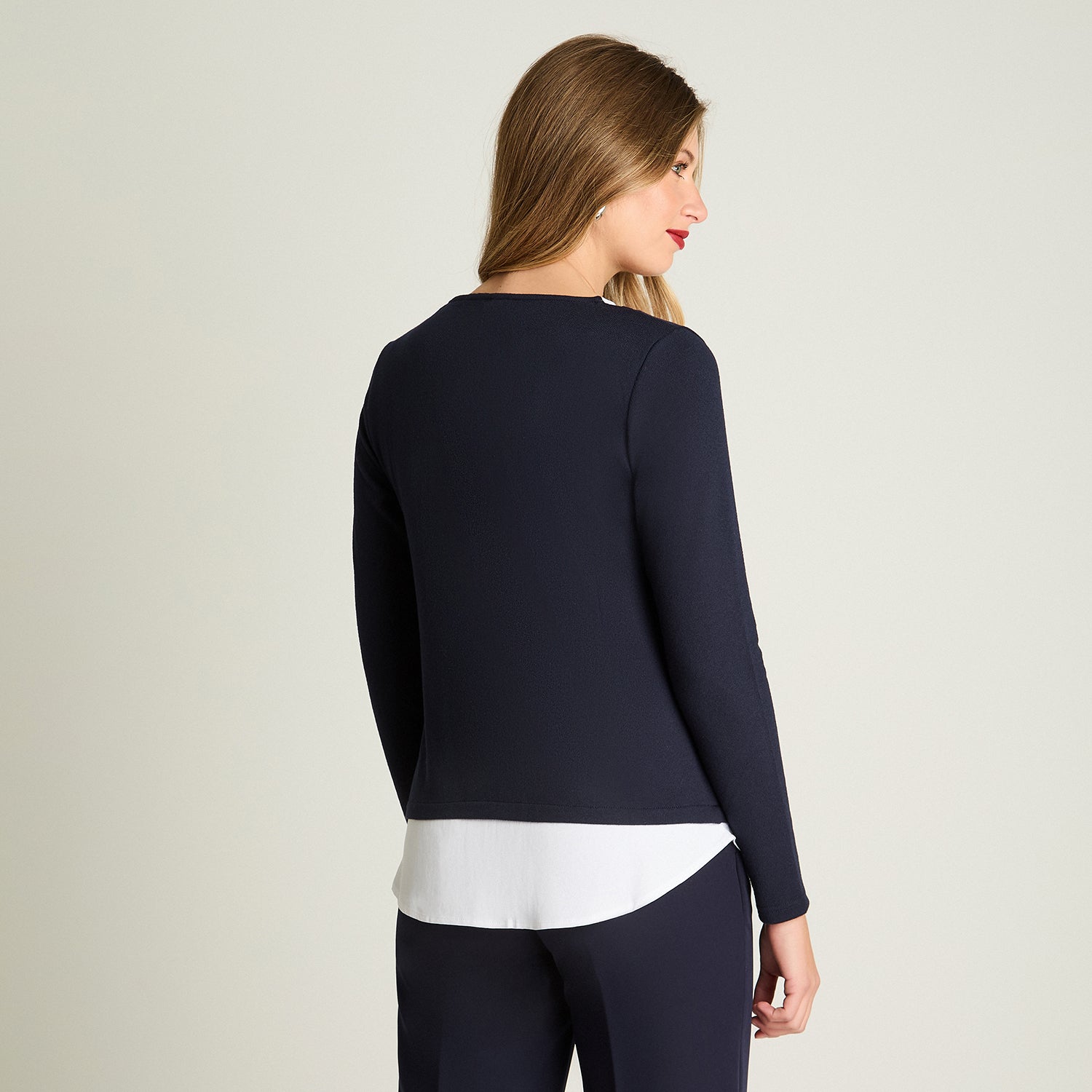 Polera Tejida Twin Set Blusa Azul Lorenzo Di Pontti