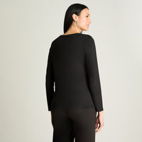 Polera Tejida Escote Redondo Estampada Negro Lorenzo Di Pontti