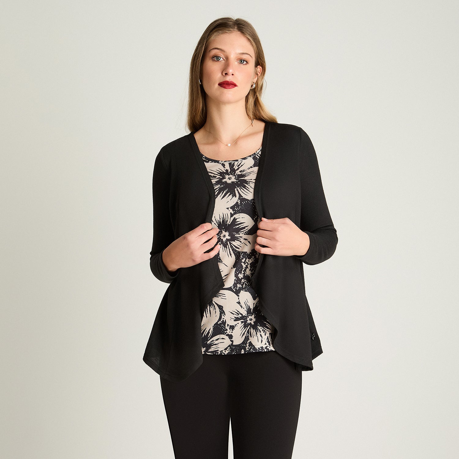 Polera Tejida Twin Set Con Capa Negro Lorenzo Di Pontti