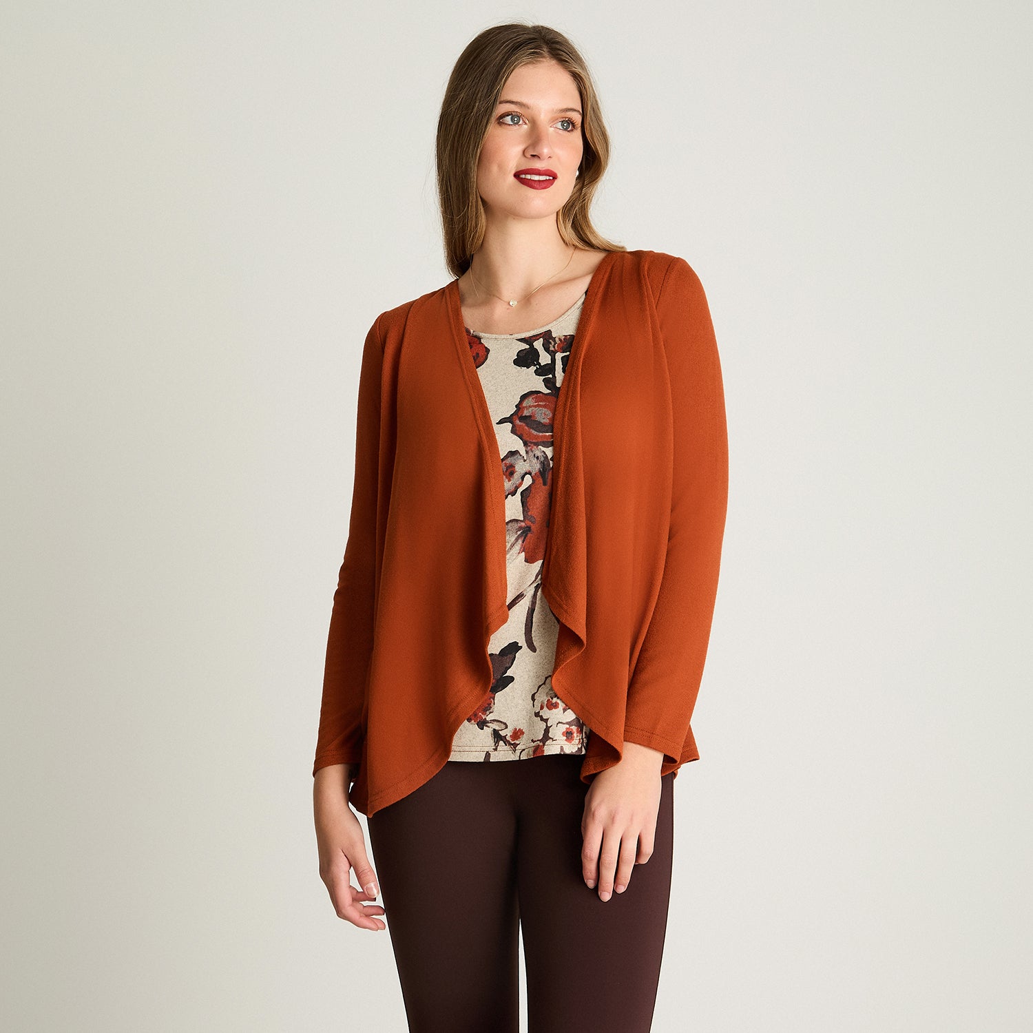 Polera Tejida Twin Set Con Capa Terracota Lorenzo Di Pontti