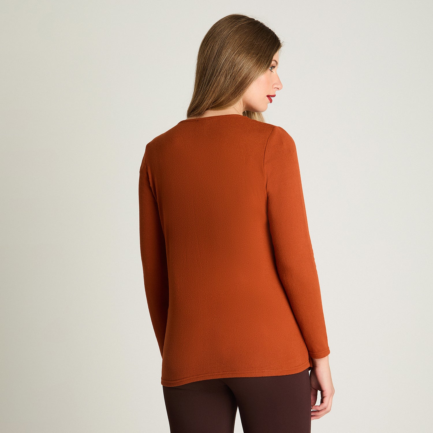 Polera Tejida Twin Set Con Capa Terracota Lorenzo Di Pontti