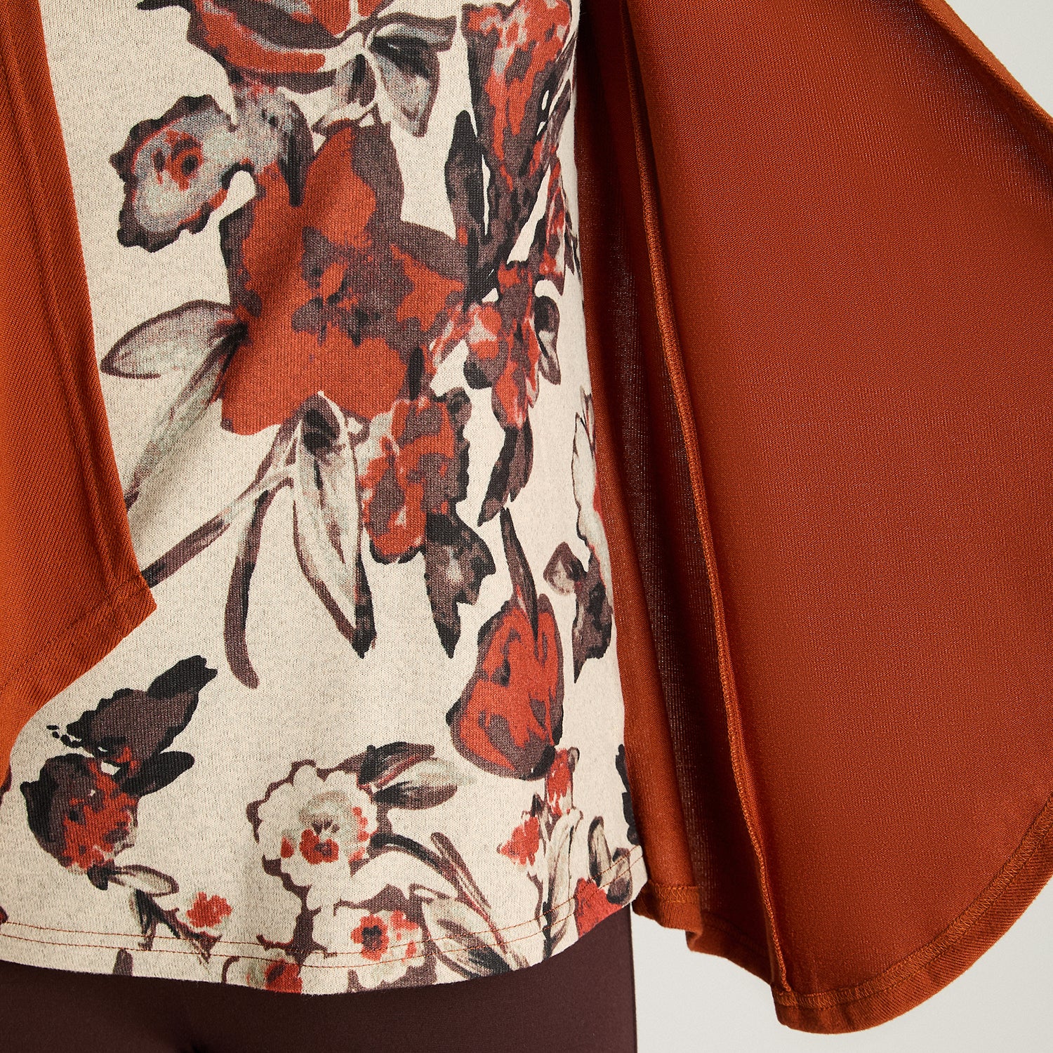 Polera Tejida Twin Set Con Capa Terracota Lorenzo Di Pontti