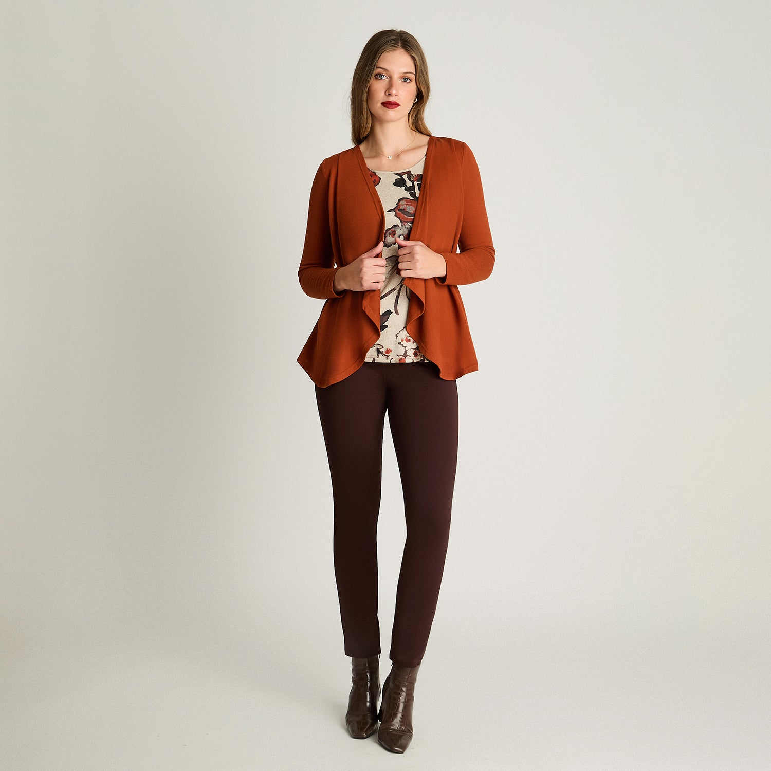Polera Tejida Twin Set Con Capa Terracota Lorenzo Di Pontti