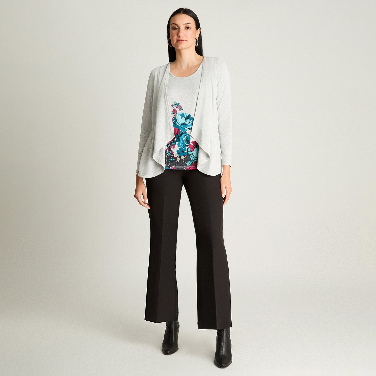 Polera Tejida Twin Set Con Capa Gris Lorenzo Di Pontti