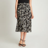 Falda Larga Negro Estampado