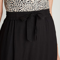 Falda Larga Negro Con Lazo