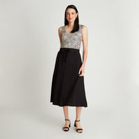 Falda Larga Negro Con Lazo