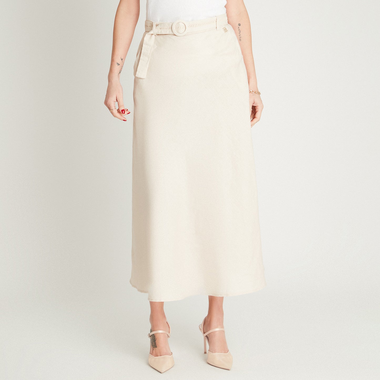 Falda Arena Midi Acampanada Lorenzo di Pontti