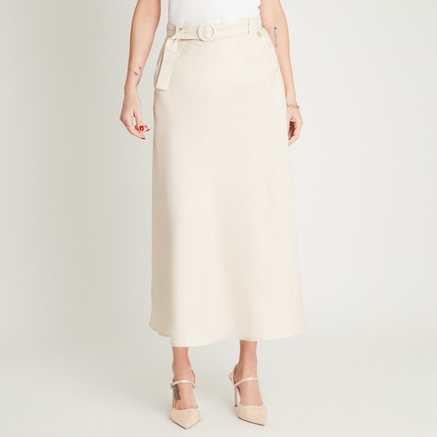 Falda Arena Midi Acampanada Lorenzo di Pontti