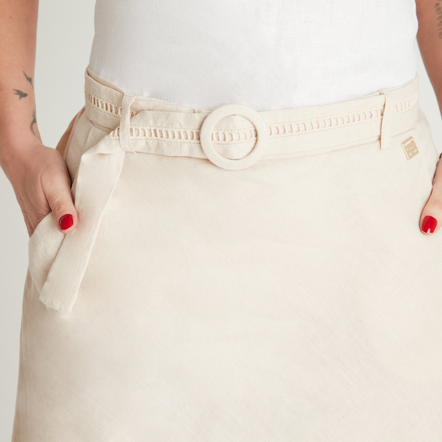 Falda Arena Midi Acampanada Lorenzo di Pontti