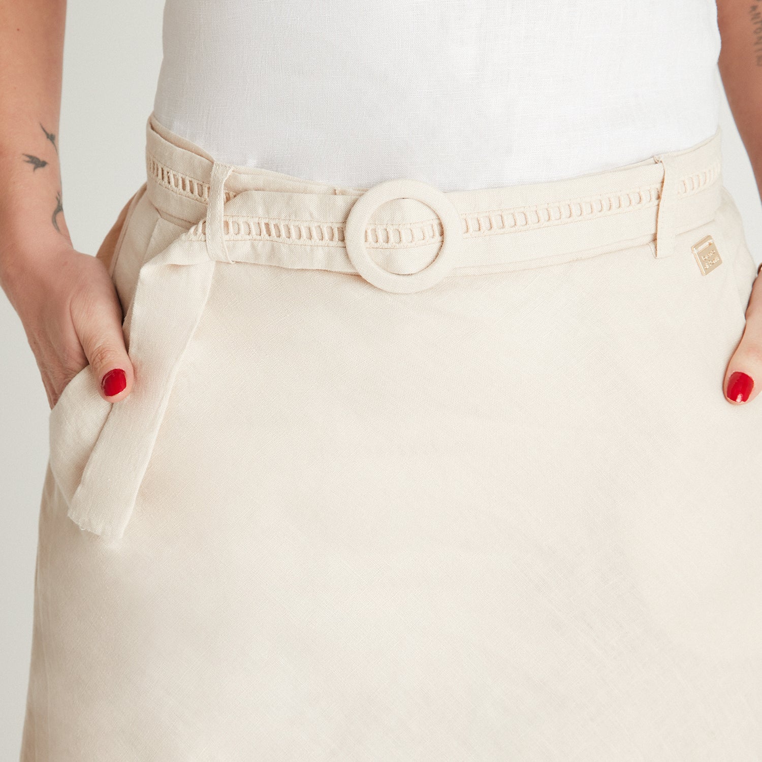 Falda Arena Midi Acampanada Lorenzo di Pontti