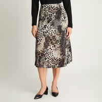 Falda De Camant Estampada Negro Lorenzo Di Pontti