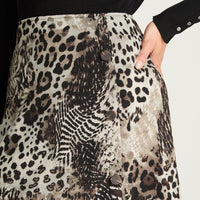 Falda De Camant Estampada Negro Lorenzo Di Pontti