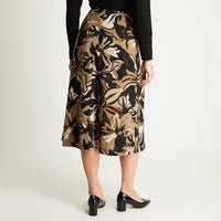 Falda De Camant Estampada Café Lorenzo Di Pontti