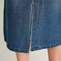 Falda Jeans Abertura Frontal Azul Curvi