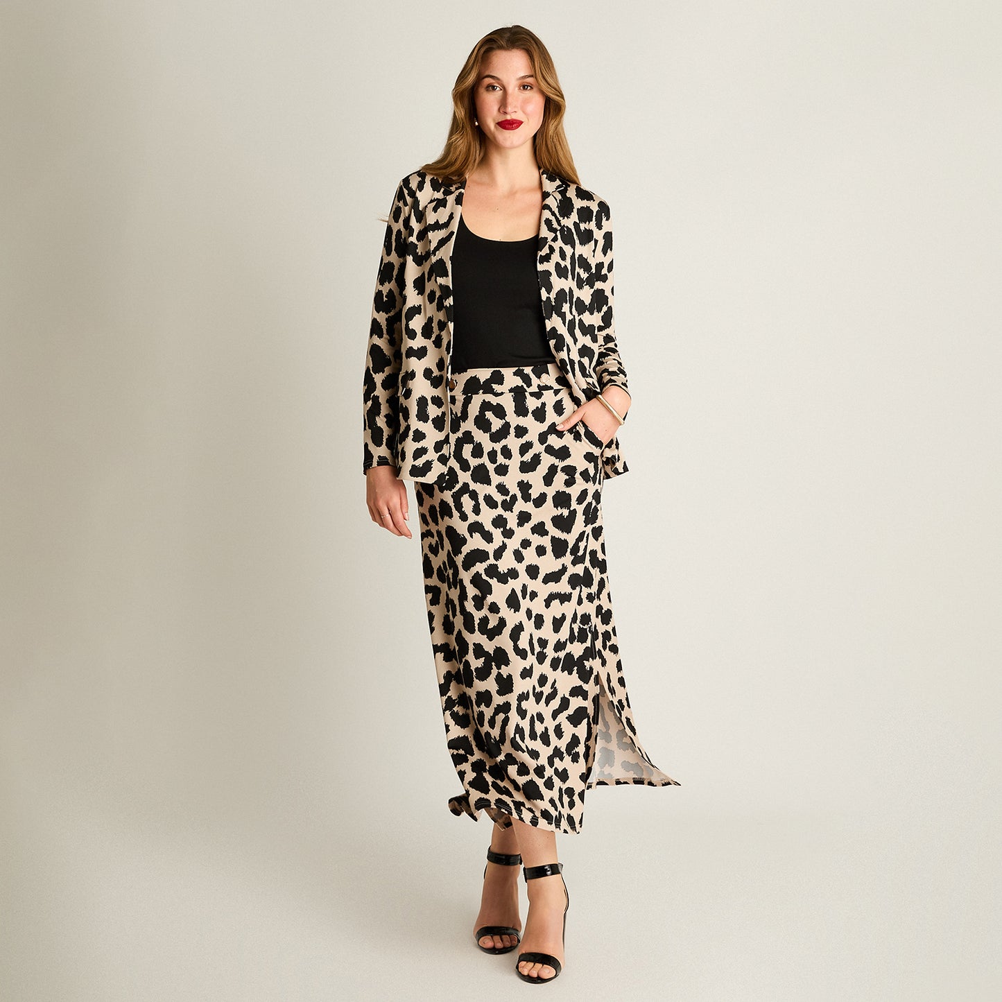 Falda Midi Animal Print Arena