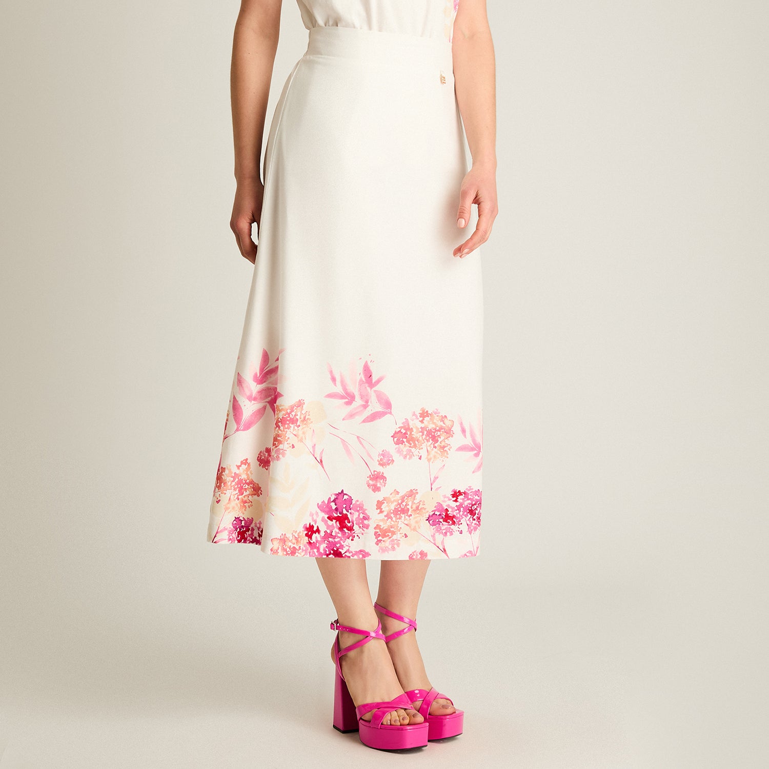 Falda Midi Crudo Floral