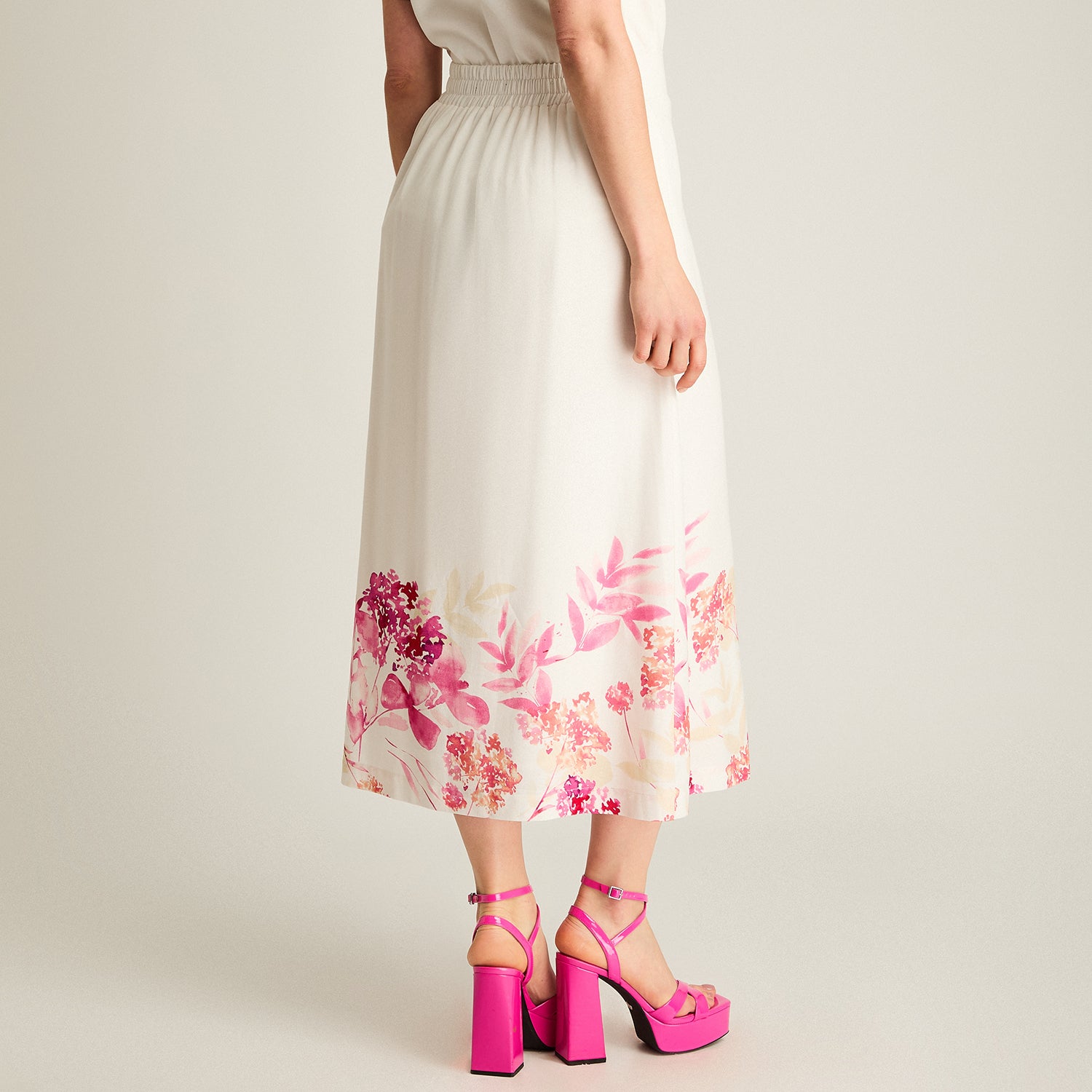 Falda Midi Crudo Floral