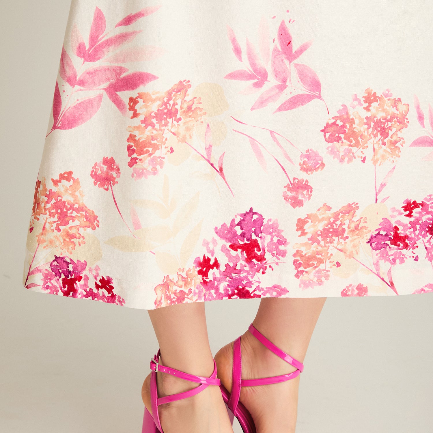 Falda Midi Crudo Floral