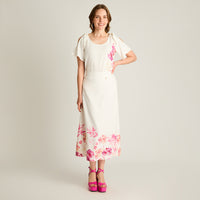 Falda Midi Crudo Floral