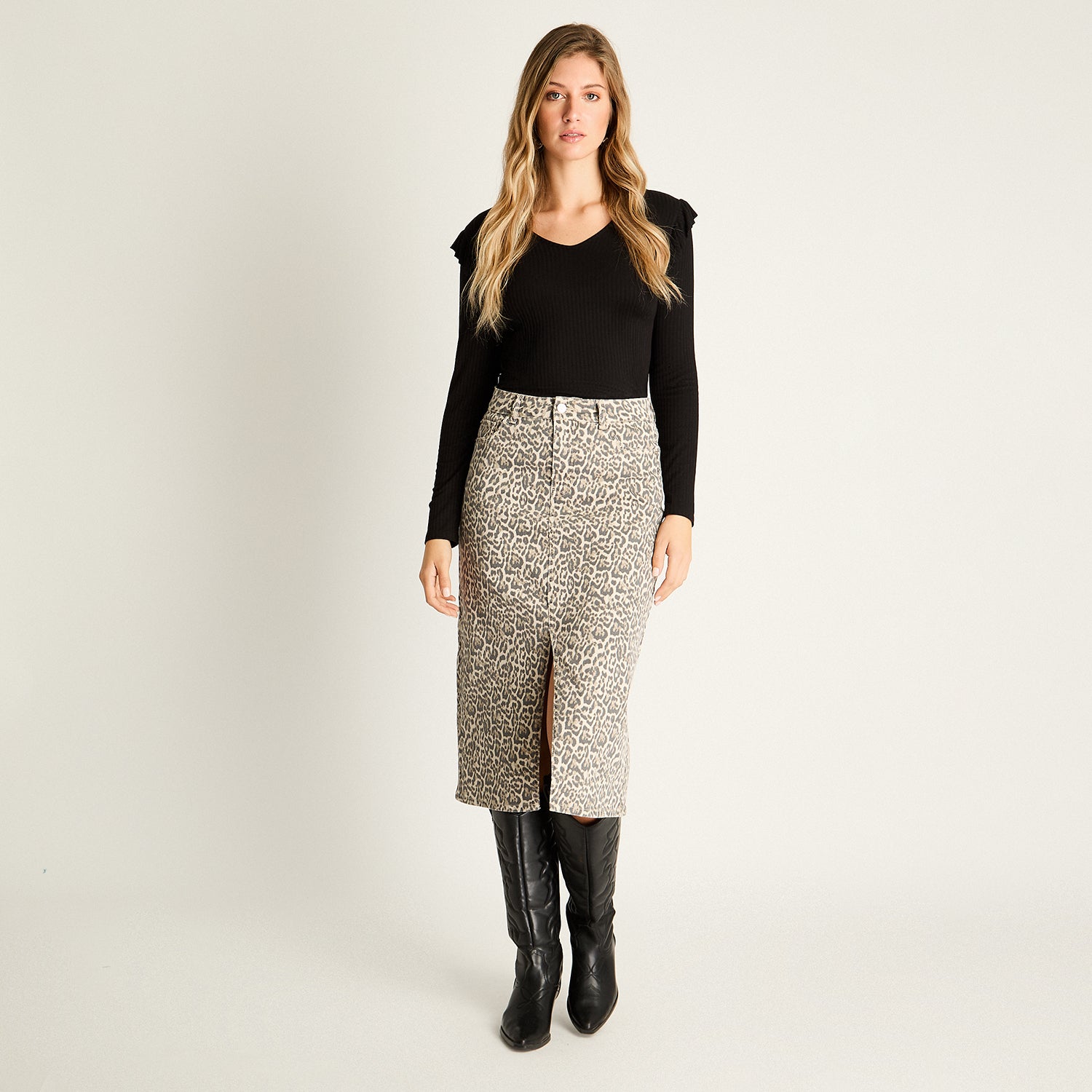Falda Midi Animal Print