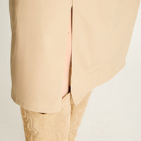 Falda Beige Midi con Cinturón