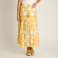 Falda Mostaza Maxi No Elasticado Calce Normal