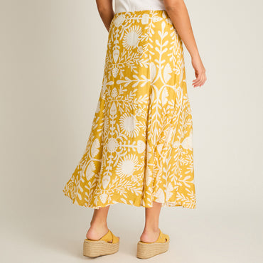Falda Mostaza Maxi No Elasticado Calce Normal