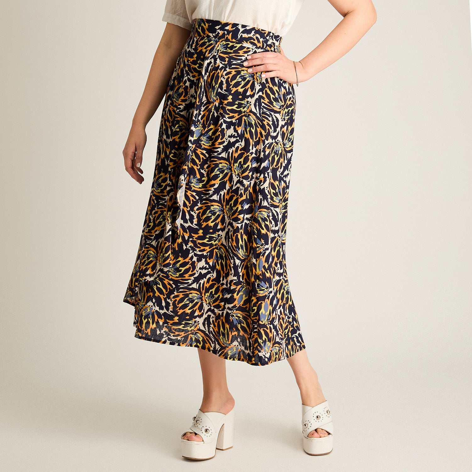 Falda Azul Maxi No Elasticado Calce Normal