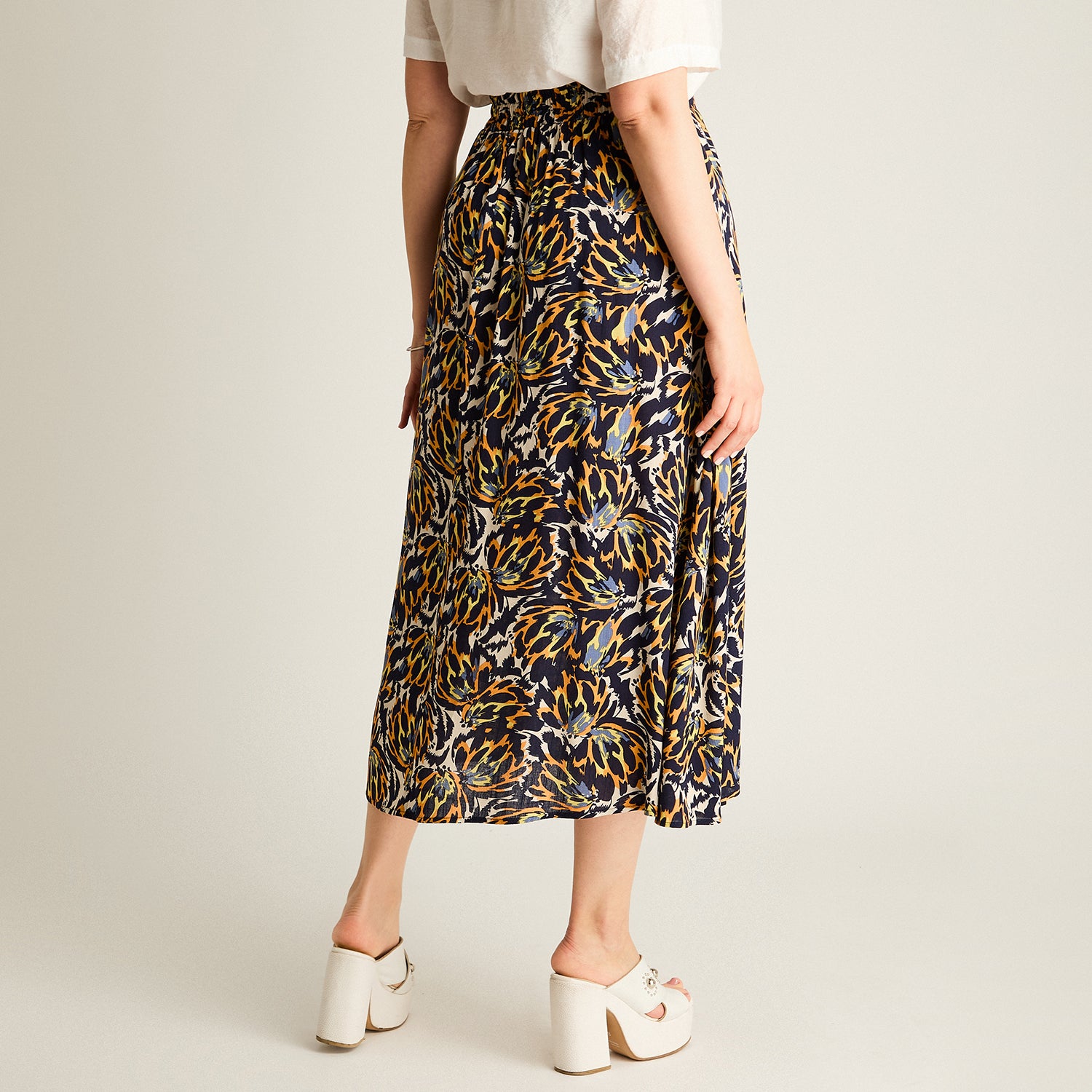 Falda Azul Maxi No Elasticado Calce Normal