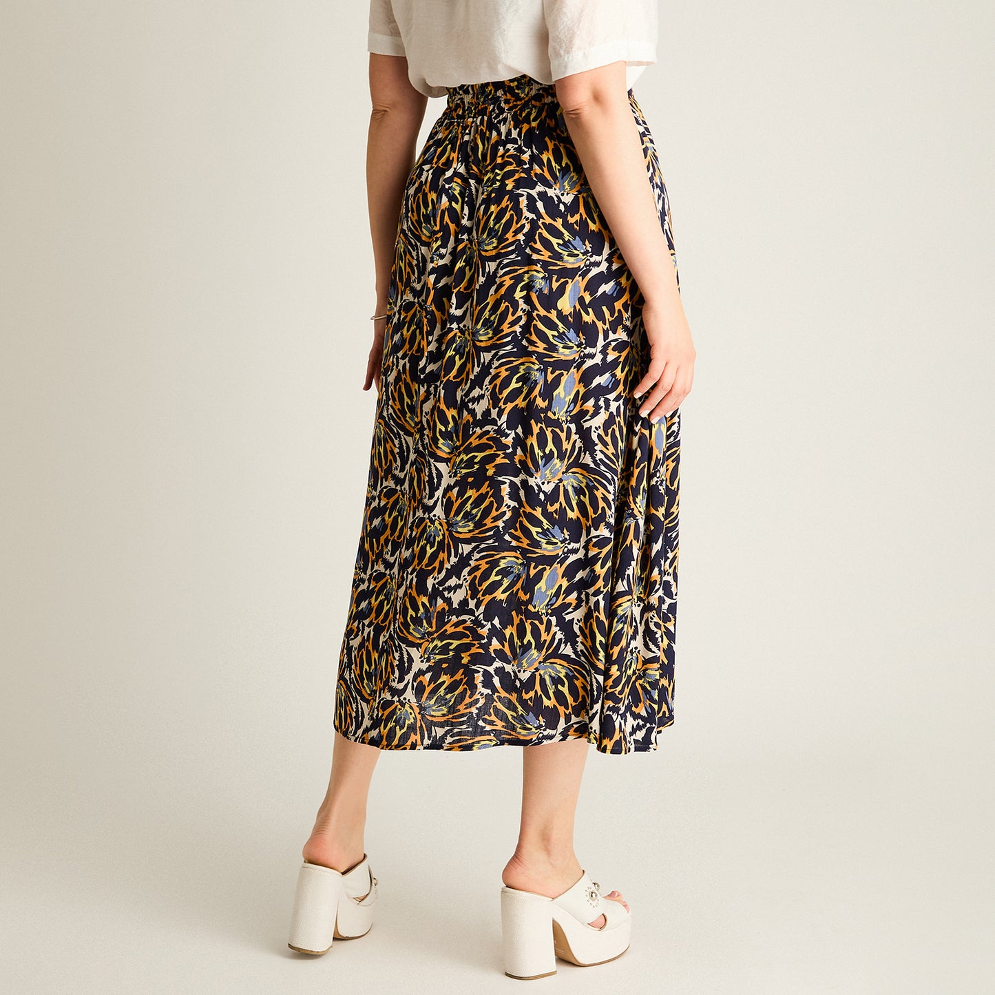 Falda Azul Maxi No Elasticado Calce Normal