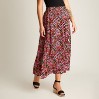 Falda Rojo Maxi No Elasticado Calce Normal