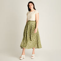 Falda Verde Maxi No Elasticado Calce Normal