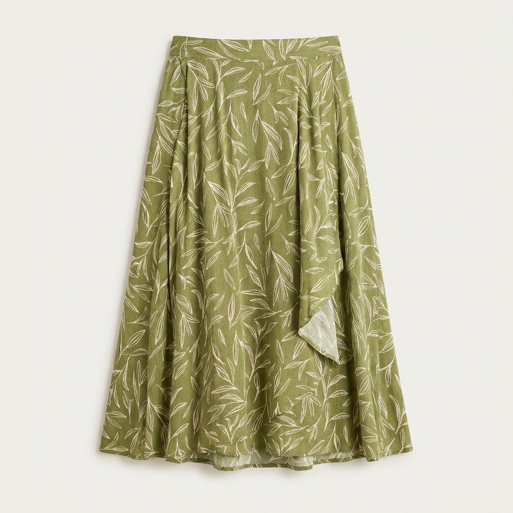 Falda Verde Maxi Calce Normal en plano