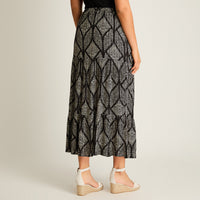 Falda Negro Maxi No Elasticado Calce Normal