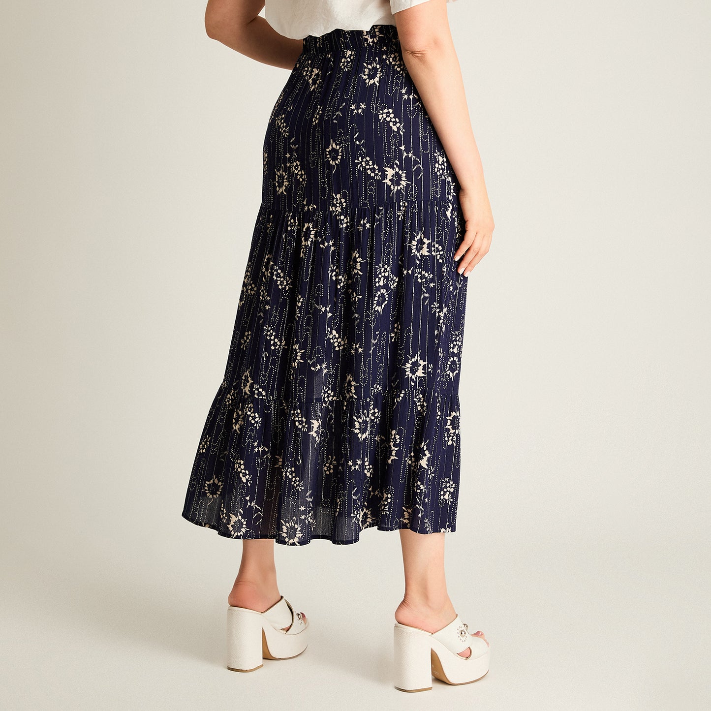 Falda Azul Maxi No Elasticado Calce Normal