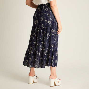 Falda Azul Maxi No Elasticado Calce Normal