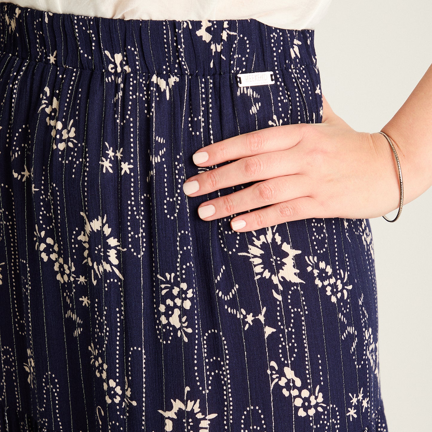 Falda Azul Maxi No Elasticado Calce Normal