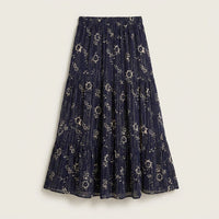 Falda Azul Maxi con Lúrex Calce Normal en plano