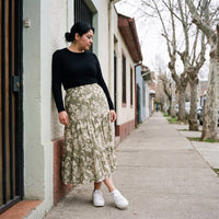 Falda Verde Maxi con Lúrex Calce Normal lifestyle